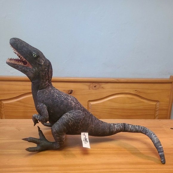 Jurassic World RARE Velociraptor Plush Raptor 12" tall and 17" long EUC - Picture 1 of 6